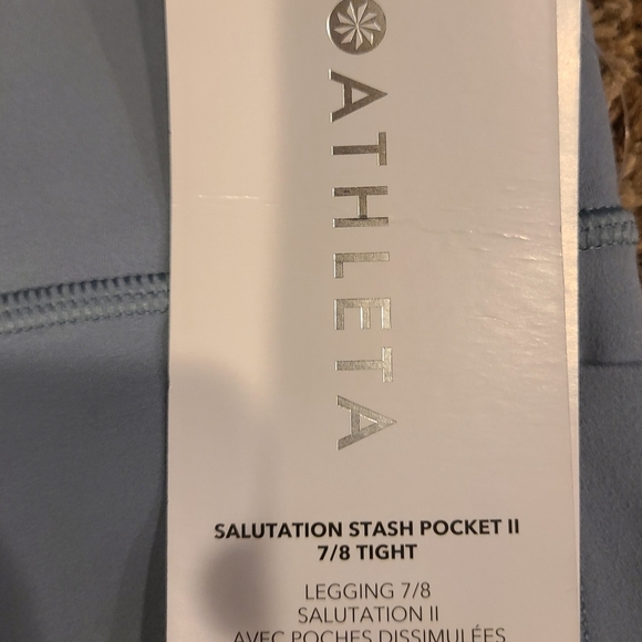Athleta Salutation Stash Pocket II 7/8 Tight Ice Blue - Picture 2 of 8